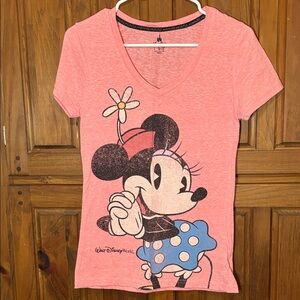 Disney Parks Women’s Pink Minnie Mouse Graphic T-Shirt Size Small